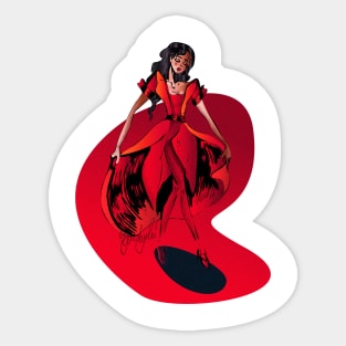 Lady in red Sticker